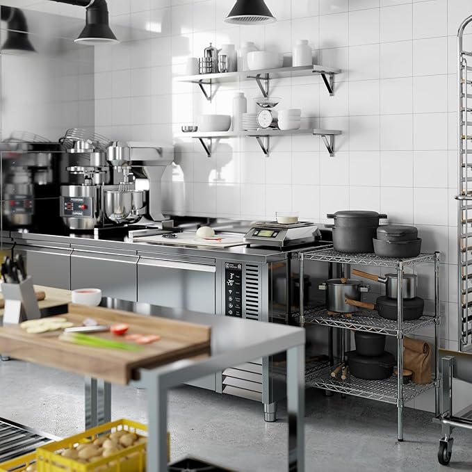 18" Deep x 24" Wide x 34" Height Wire Shelving Kit | 3-Tier |NSF Commercial Storage Rack Unit