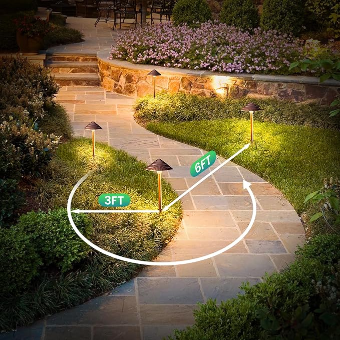 ZZXX Low Voltage Pathway Lights 5W Landscape Lighting Cast-Aluminum Waterproof 2700K LED Landscape Lights 12-24V Landscape Path Lights Low Voltage for Yard Garden Walkway,4 Pack