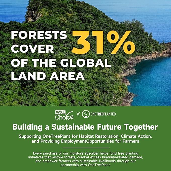 W&E Choice Moisture Absorbers with Lavender Scent, Portable Dehumidifier for Closet & Bathrooms, Kitchen, Humidity Absorber Odor Eliminator Absorber, 12Pack