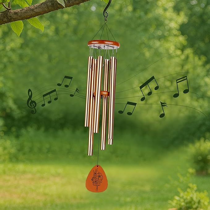 Wind Chimes for Mom Birthday Gifts from Daughter, Son – Christmas Ideas for Mom Long Distance, Mothers Day Presents – Home Patio Garden Decor – Wooden Large Wind Chimes for Outside 28"