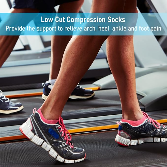 CWVLC Unisex Cushioned Compression Athletic Ankle Socks Multipack