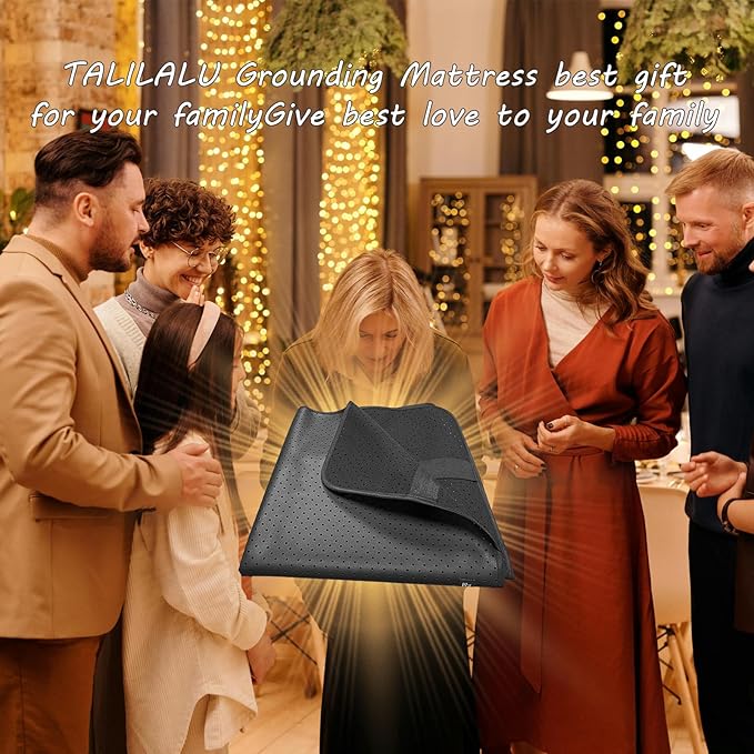 Grounding Mat for Bed Grounding Pad for Better Sleep Energy Wellness Grounding Bed Mat Carbon Fiber and PU with Grounding Cord 27"x78"