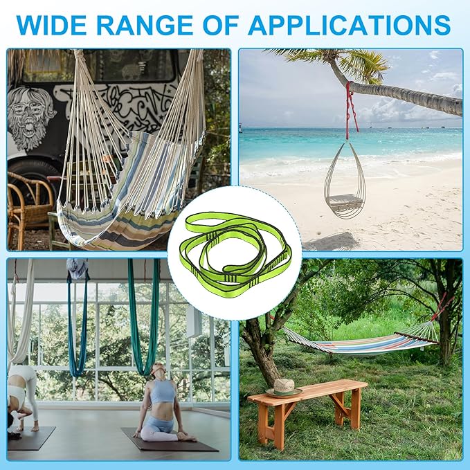 PATIKIL Daisy Chain Straps, Strong Climbing Strap Adjustable Nylon Chain Sling with Loops for Aerial Yoga Hammock Swing