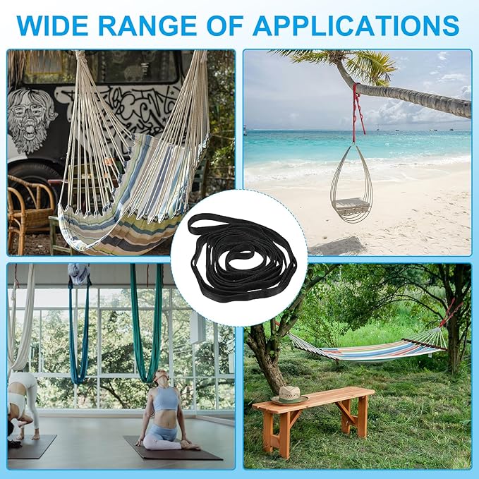 PATIKIL Daisy Chain Straps, Strong Climbing Strap Adjustable Nylon Chain Sling with Loops for Aerial Yoga Hammock Swing