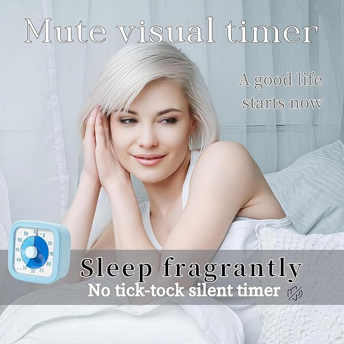 Visual Timer for Kids Timer Home - 60 Minute Kids Visual Timer for Classroom Home Office, Countdown Clock for Teaching Work Meeting, Pomodoro Timer for Time Management (Sky Blue)