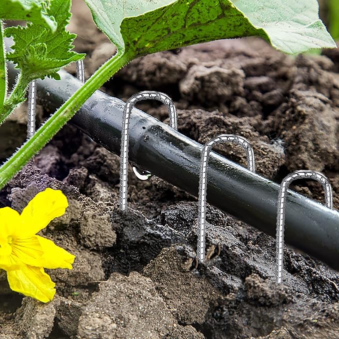 Rebar Stakes 12 Inch Galvanized, J Hook Rebar Stakes 6 Pack Ground Anchors for Tent Heavy Duty for Plants Anti-Rust Landscape Fabric Artificial Turf