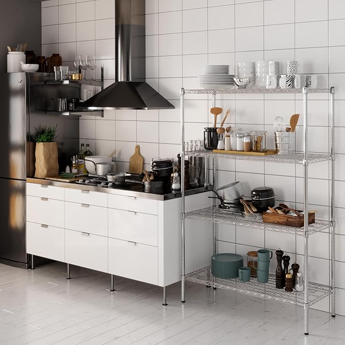 18" Deep x 42" Wide x 64" Height Wire Shelving Kit | 4-Tier | NSF Commercial Storage Rack Unit