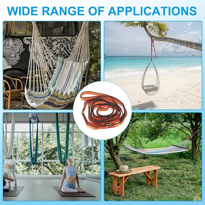 PATIKIL Daisy Chain Straps, Strong Climbing Strap Adjustable Nylon Chain Sling with Loops for Aerial Yoga Hammock Swing