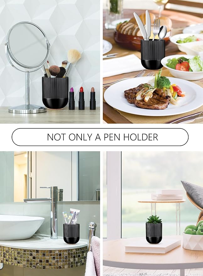 Pen Holder for Desk Aesthetic Ceramic Pencil Holder Cute Desk Accessories for Desk Organizer Modern Pen Cup for Your Office Decor
