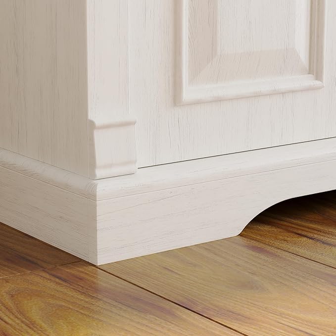 IRONCK Farmhouse TV Stand for 75+ Inch TV, 70" Entertainment Center with Storage Cabinets and Sliding Barn Door, Media Console for Living Room, White