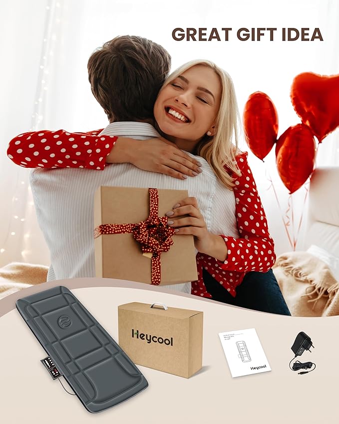 Full Body Massage Mat, Vibration Back Massage Pad for Chair, Bed, Sofa, Back Massager with Heat, Massage Chair Pad, 10 Vibration Motors& 2 Heating Levels, Gifts