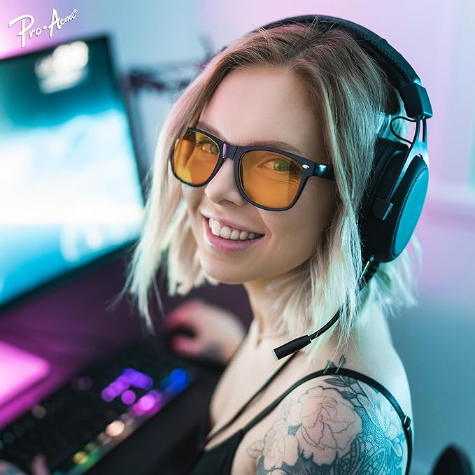 Pro Acme Blue Light Blocking Glasses for Woman Amber Gaming Glasses for Men Computer Glasses for Eyes Strain