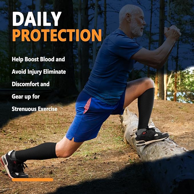 3 Pairs Calf Compression Sleeves for Women Men, Leg Compression Sleeve Calf Brace for Support Running Shin Splints