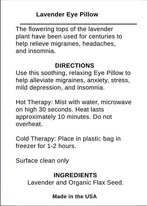 Lavender Eye Pillow - Hot or Cold Weighted Satin Eye Mask perfect for Sleeping, Yoga, Meditation - Gifts for Women, Birthday, Teachers - Natural Herbal Relaxation (Onyx)