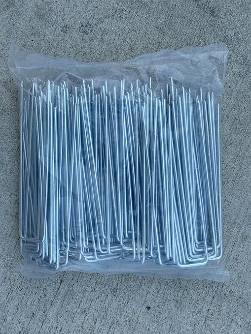 Sandbaggy USA Made 6-inch Landscape Staples - Garden Stakes - Landscaping Fabric, Netting, Sod, Artificial Turf (Standard (Galvanized), 5000)