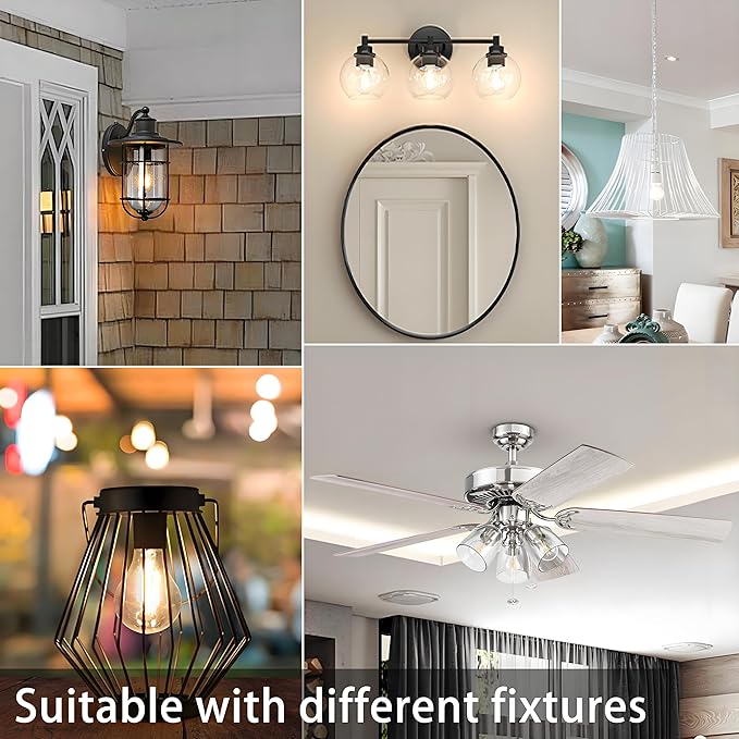 TJOY 12 Pack A19 Vintage LED Edison Bulbs, Dimmable, 60W Equivalent, High Brightness 2700K Warm White, 8W E26 Standard Base, 800 Lumens, CRI80+, Clear Glass Filament Bulb for Home, Farmhouse