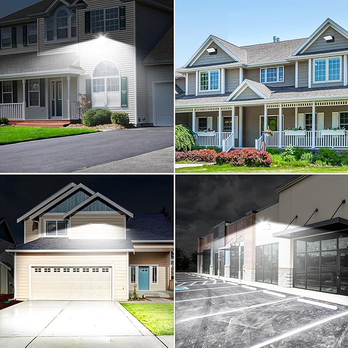 ledmo 150W Outdoor Flood Lights 4 Pack LED Wall Pack Light with Photocell 360° Adjustable Wall Mount Lights 21000lm Efficient Commercial Security Lighting IP68 5000k for Above Garage Yard Park Shop