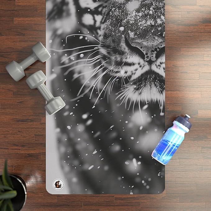 Snowy Tiger Rubber Yoga Mat - Non-Slip Fitness Exercise Mat