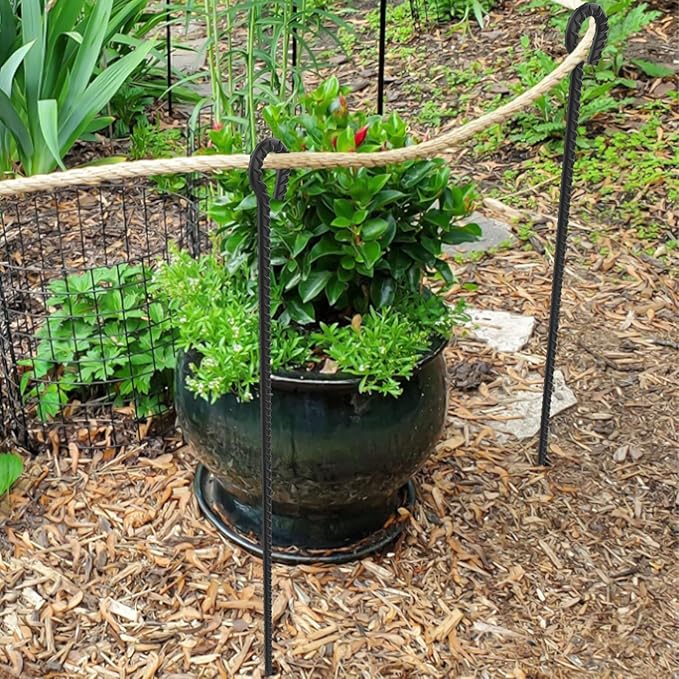 1/2 inch Rebar Stakes 36 Inches Long 6 Pack Steel Tent Anchors Heavy Duty Metal Tree Stakes and Supports Steel Ground Anchor for Outdoor Camping, Garden Path, Fence, Walkway and Canopy (Black)