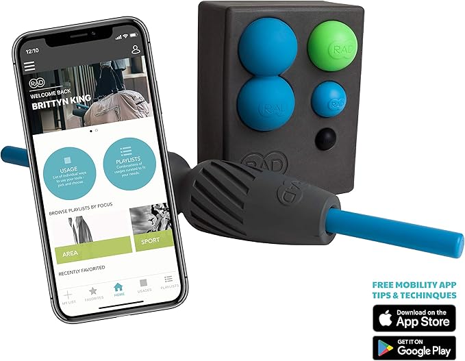 RAD All-in Kit – Foam Roller Set for Whole Body Massage & Myofascial Release – 7-in-1 Kit with Roller Stick, Yoga Block, Massage Balls – Muscle Recovery Tools for Mobility & Flexibility