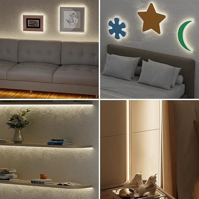 PAUTIX COB LED Strip Light 16.4ft,Engineering Level UL Listed Natural White 4000K,CRI93+ Super Bright High Lumen,Dimmable 24V Flexible LED Tape Light with RF Remote,for Home&Office Decor DIY Lighting