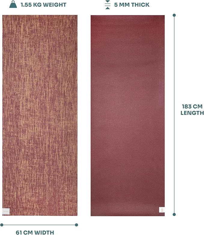 Myga Jute Yoga Mat, High Performance Vegan Floor Exercise Mat, Eco Friendly Biodegradable Yoga Mat with PVC Backing,72" x 24", 0.2" Thickness