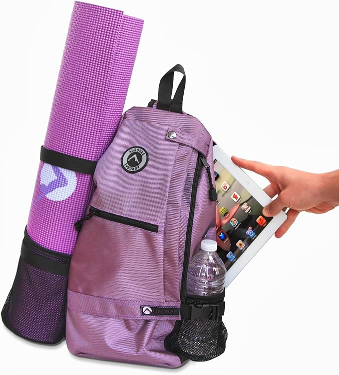 AURORAE Yoga Mat/Gym Cross-body Travel Sling Back Pack. Mat sold separately.