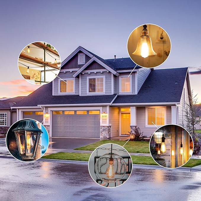 TJOY 20 Pack Vintage 8W ST58 LED Edison Light Bulbs, Dimmable, 60W Equivalent, 800Lumens, 2700K Warm White, E26 Base LED Filament Bulb, CRI80+, Antique Glass Style for Home, Bedroom, Office, Farmhouse