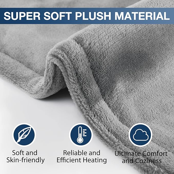 DAILYLIFE Heating Pad for Neck and Shoulders and Back, Electric Heating Pad for Back Pain Relife, 6 Heating Settings, UL Certified with Overheating Protection and Machine Washable, 26"x35", Gray