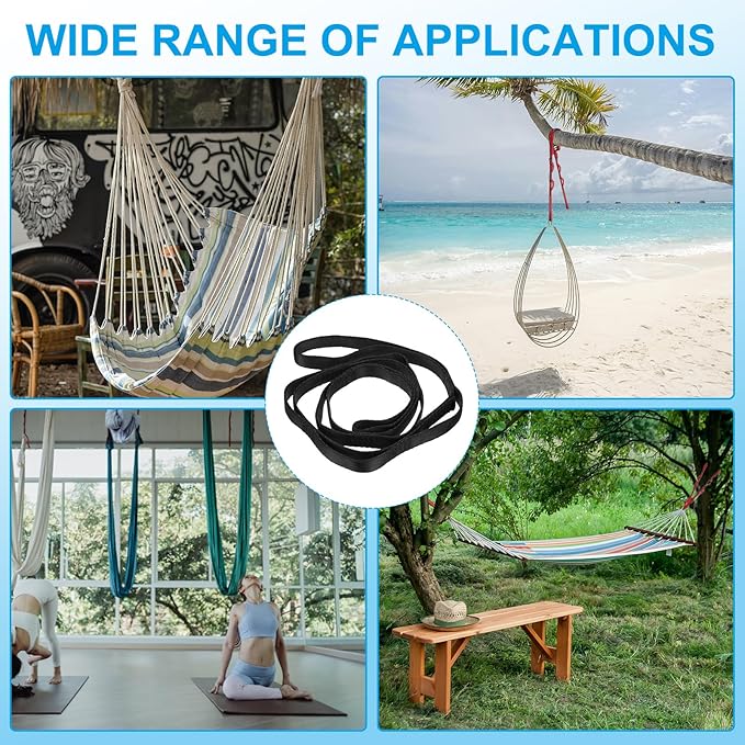 PATIKIL Daisy Chain Straps, Strong Climbing Strap Adjustable Nylon Chain Sling with Loops for Aerial Yoga Hammock Swing