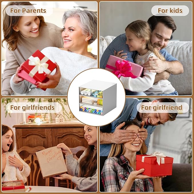 Marbrasse Desk Organizer with 4 Drawers,Office Organization, Clear Plastic Desk Organizers and Storage, Desktop Organizer for Office School Home (White-4 Drawers)