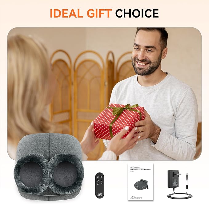 Snailax Shiatsu Foot Massager Machine with Heat, Electric Feet Massage for Deep Kneading Therapy, Plantar Fasciitis Relief and Circulation,Relax for Home or Office Use, Foot Warmers for Women,Men