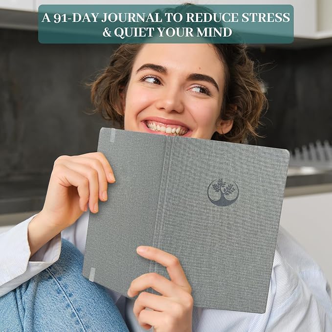 Mental Health & Anxiety Journal, 91 Days Mood Tracker Journal for Mindfulness, Self Care & Stress Relief, Guided CBT Journal with Mental Health Coloring Book Pages & Dream Diary to Record, Wellness Gifts for Women Men