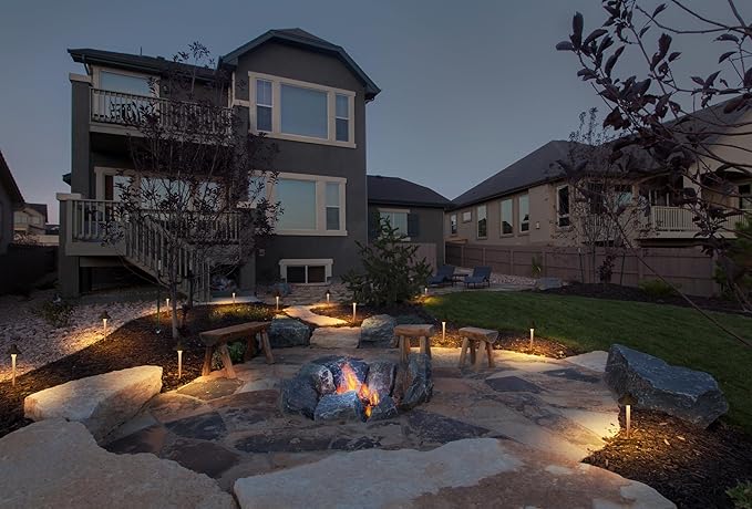 GKOLED Solid Brass Landscape Path Lights (5" Shade, 20" Tall), Low Voltage LED 3W 12-24V China Hat Path Lighting, Outdoor Waterproof Walkway Light, 2700K Warm White, with Stake and G4 Bulb, 12 Pack