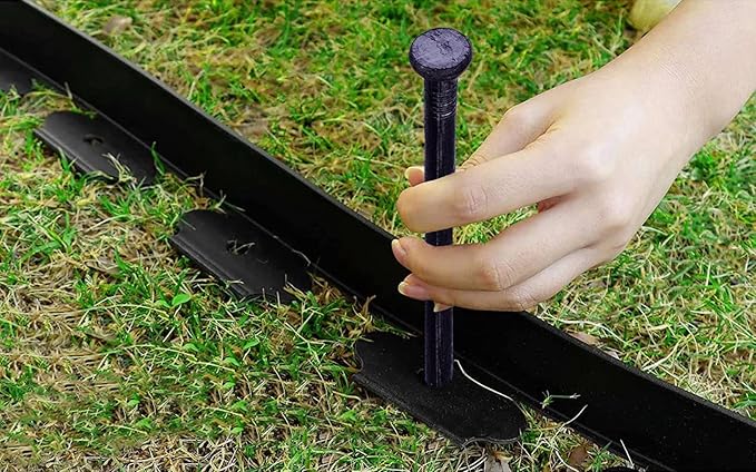 HOT SEAL Landscape Spikes 10 Inch 50 Counts Metal Landscape Edging Anchoring Spikes, Heavy Duty Nails for Artificial Turf Spike, Paver Edging, Timber Carpentry, Weed Barrier, Tent Pegs, More