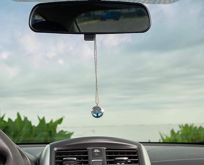 Wild Essentials 3 Necklace Set, Tree Of Life, Flower of Life, Sun Essential Oil Diffuser Necklace Stainless Steel Locket Pendants, 24 Inch Chains, 36 Refill Pads, Color Changing, Perfume Locket, Aroma