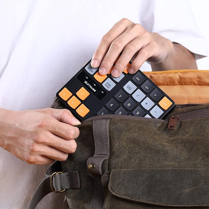SurnQiee Bluetooth Numeric Keypad, Wireless Number Pad 35-Keys Financial Accounting Rechargeable Number Keyboard for Laptop Desktop, PC, Notebook