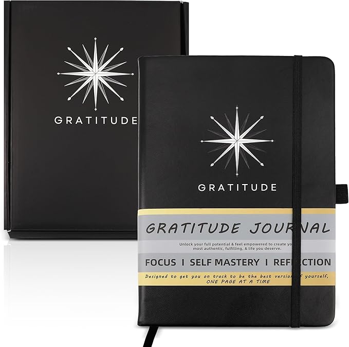 Gratitude Journal for Men – Daily Self Care Planner for Happiness, Positivity, Affirmation, Inspirational, Mental Health Wellness – 5 Minute Journal Guided with Prompts Notebook