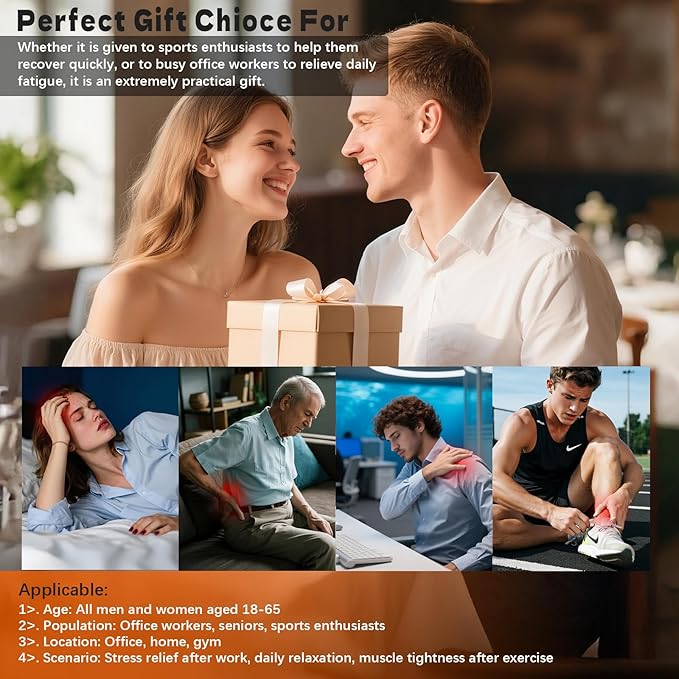 AdamPark 12-Head Massage Gun Set, Deep Tissue Muscle Massagers Tools Electric Percussion Massagers with 9 Modes Quiet Massager for Back Pain Full Body Muscle Pain Relief, Ideal Gifts for Women, Men