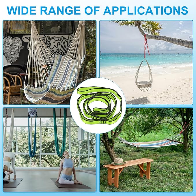 PATIKIL Daisy Chain Straps, Strong Climbing Strap Adjustable Nylon Chain Sling with Loops for Aerial Yoga Hammock Swing