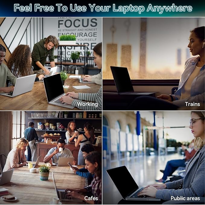 360° Privacy Screen for MacBook Air 13.6/13 Inch (2022-2025, M2, M3, M4), 4 Way Privacy Anti Glare Blue Light Filter Shield Film Anti Spy Laptop Protector for Mac 13.6In Computer