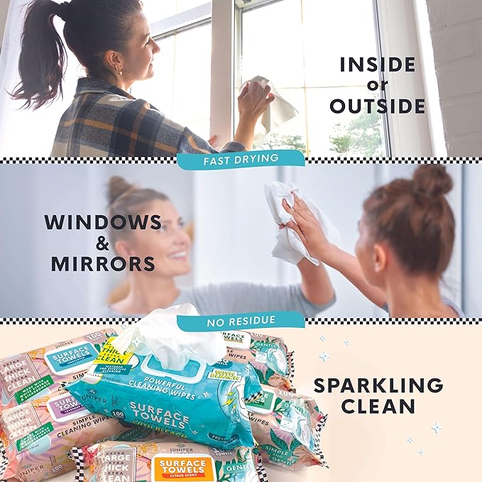 Single Surface Cleaning Wipes Bleach Free, Thick & Large Dispose, All-Purpose Cleaner for Bathroom, Kitchen, Office, 100 Count Soft Flow, Biodegradable, Citrus Scent