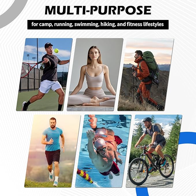 HOMERHYME Microfiber Gym Towels, 3 Pack White Yoga Towels, 16 x 27 Inch Quick Dry Hand Towels, Absorbent Cooling Towel for Fitness Workout Beach Sweat Camping, Home Gym Accessories for Women Men