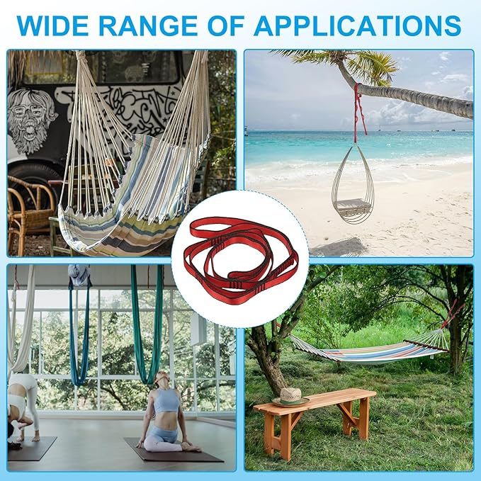 PATIKIL Daisy Chain Straps, Strong Climbing Strap Adjustable Nylon Chain Sling with Loops for Aerial Yoga Hammock Swing