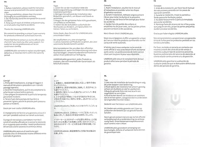 UNBREAKcable Screen Protector for iPhone 15 Pro, Pull-To-Protect Easy Installation, Auto Dust-Elimination, 9H+ Military-Grade Tempered Glass, Bubble-Free, Case Friendly, HD Clear, 6.1 Inch, 2 Pack