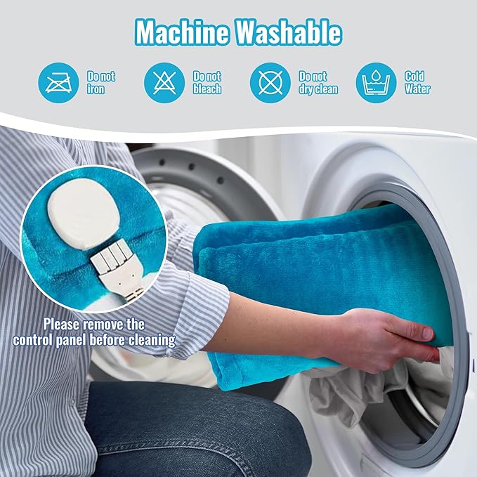 Tefici Heating Pad for Back Pain,Birthday Christmas Gifts for Mom Men,FSA Eligible Items Only List,24'' x33''Fast Heating, Electric Heat Pad, 2H Auto-Off,Neck and Shoulder Heat Pad,ETL Certified,Blue