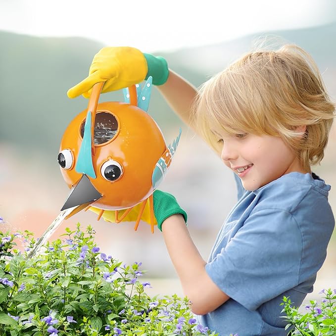 Metal Cute Bird Watering Can,Watering Can Indoor/Outdoor Plants, Decorative & Functional 1.8 L/0.5 Gallon Water Pot for House Flowers Plant, Home,Farmhouse Garden Decor