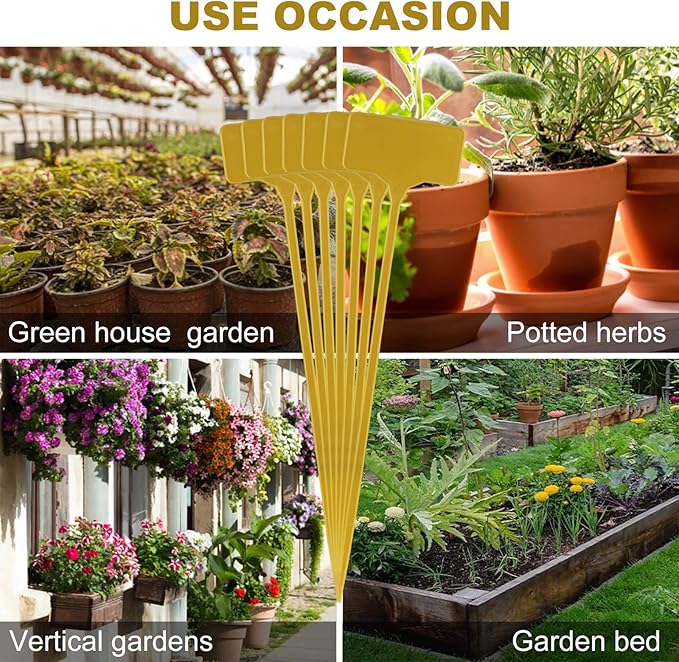 50 Pack Outdoor Tall Plant Labels, Large Waterproof Plastic Plant T-Type Tags, Durable Nursery Garden Markers, Perfect for Herbs, Flowers, Vegetable and Potted Plants