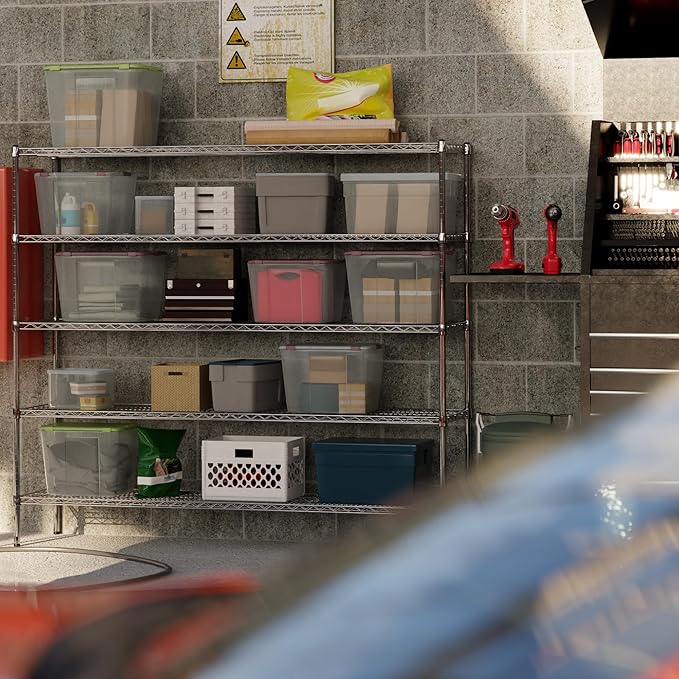 18" Deep x 72" Wide x 64" Height Wire Shelving Kit | 5-Tier | NSF Commercial Storage Rack Unit