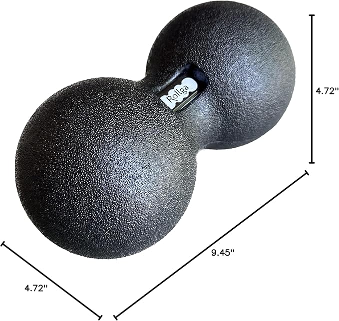 Rollga Peanut - The Better Peanut Ball Roller for Deep Tissue Massage, Mobility, Physical Therapy, Double Lacrosse Ball Massage, Back Pain, Myofascial Release, Muscle Knots, Suboccipital, & Acupoint